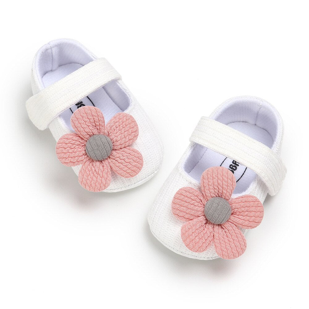 lioraitiin 0-18M Fashion Baby First Walkers  Infant Newborn Baby Girl Soft Sole Crib Shoes Flower Cotton Prewalker Shoes