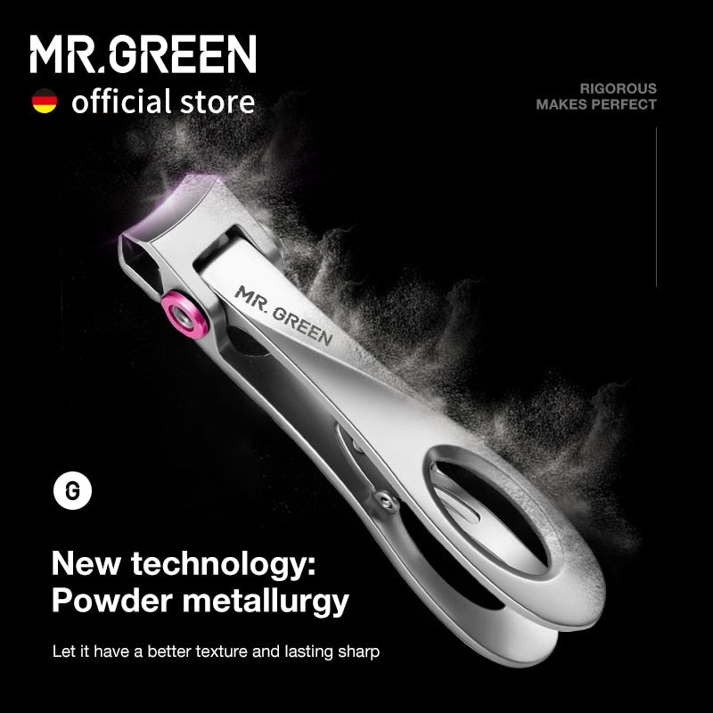 MR.GREEN Nail Clippers Stainless Steel Wide Jaw Opening Manicure Fingernail Cutter Thick Hard Ingrown Toenail Scissors tools