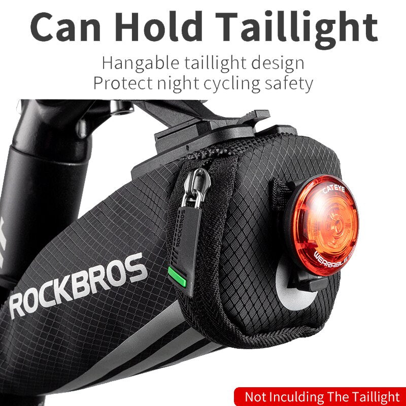 ROCKBROS 1L Mini Bicycle Bag Saddle Bag Portable Refletive Tail Seatpost Riding Storage MTB Bike Bag Accessories