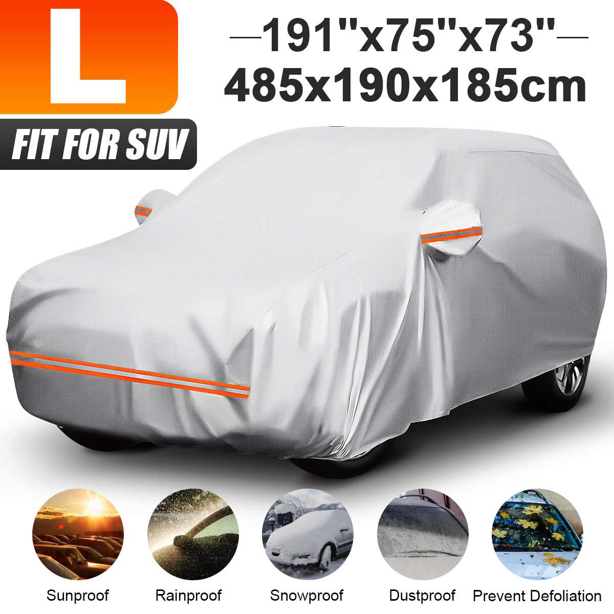 190T Universal SUV Full Car Cover Winter Snow Cover Waterproof Sun Shade Scratch Dustproof Cover For Hyundai/VW/Peugeot/BMW