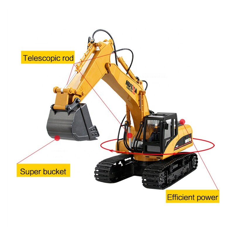 Huina 1550 RC Super Diecast Excavator for over 8 year old dropship from Lithuania/US/China ONLY with Free CAT Sticker(from CN))