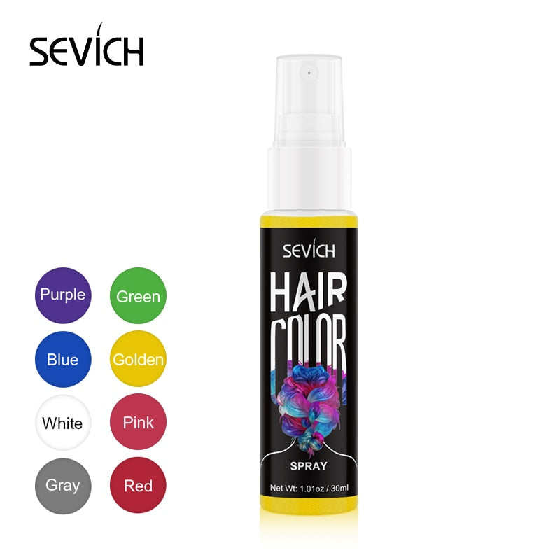 Sevich 8 Colors 30ml Hair Dye Spray Disposable Hair Quick Spray Waterproof Hair Dye Blue/Red Fashion Instant Hair Color Products