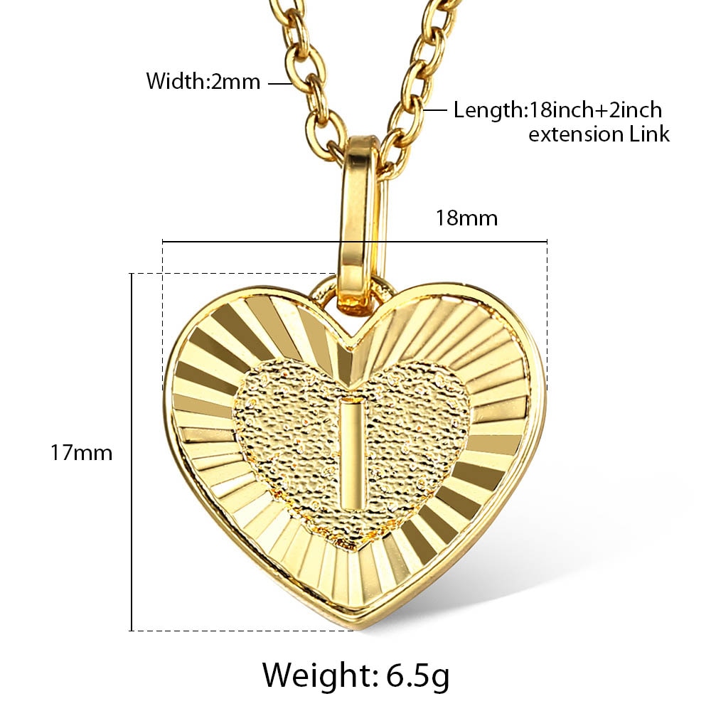 Heart Shaped Love Initial A Z Letter Gold Color Pendant Charm for Women Girl Fashion Gifts Dropshipping Wholesale 18inch DGP419A