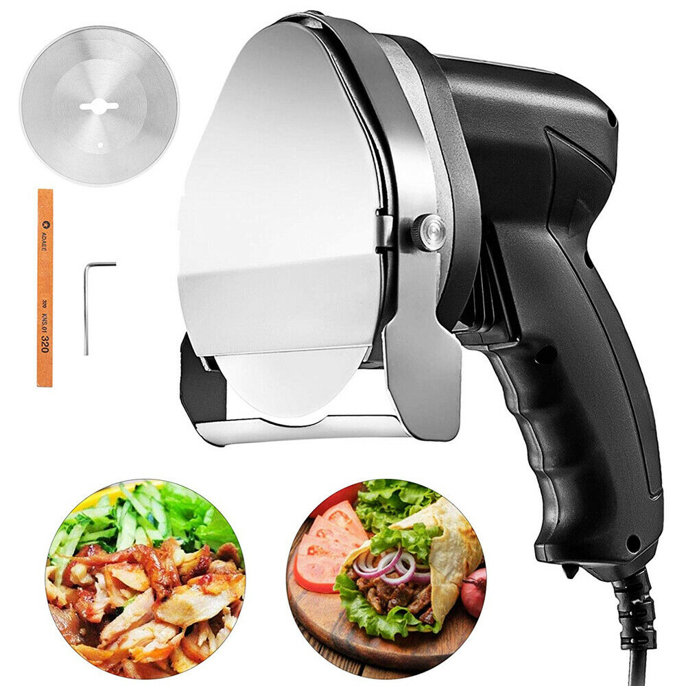 VEVOR Kebab Slicer 0-8mm Electric Wireless Kebab Doner Knife 2 Blades Shawarma Cutter Commercial Roast Gyro Meat Cutting Machine