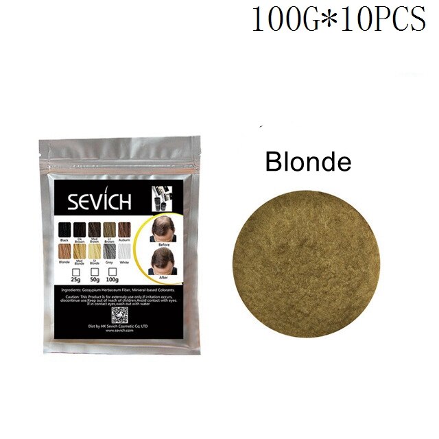 Sevich 10 Color 1000g Refill Bags Salon Regrowth Keratin Hair Fiber Thickening Hair Loss Conceal Styling Powders Extension