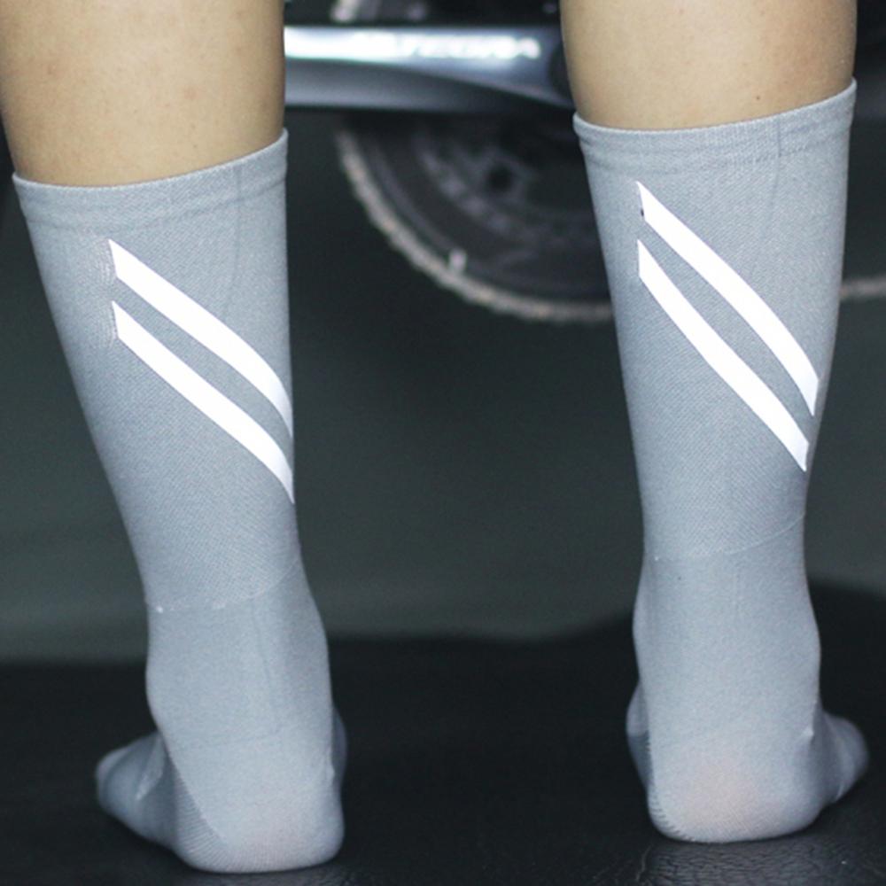 High Reflective Cycling Socks Night Safety Men Women Professional Bicycle Bike Socks Sport Hiking Running Sock