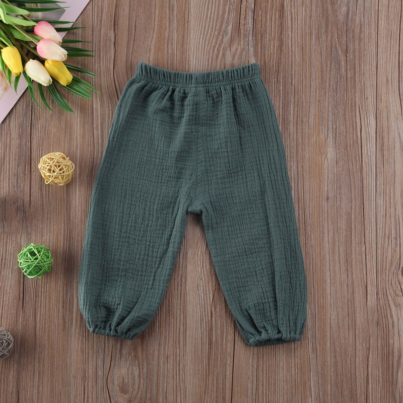 Pudcoco US Stock New Casual Kids Baby Boy Girl Wrinkled Cotton Vintage Bloomers Bottoms Trousers Legging Pants