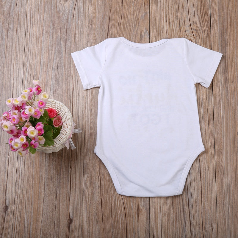 Pudcoco US Stock Summer Newborn Infant Baby Girls Boys Romper Print Letter Short Sleeve Clothes Outfits