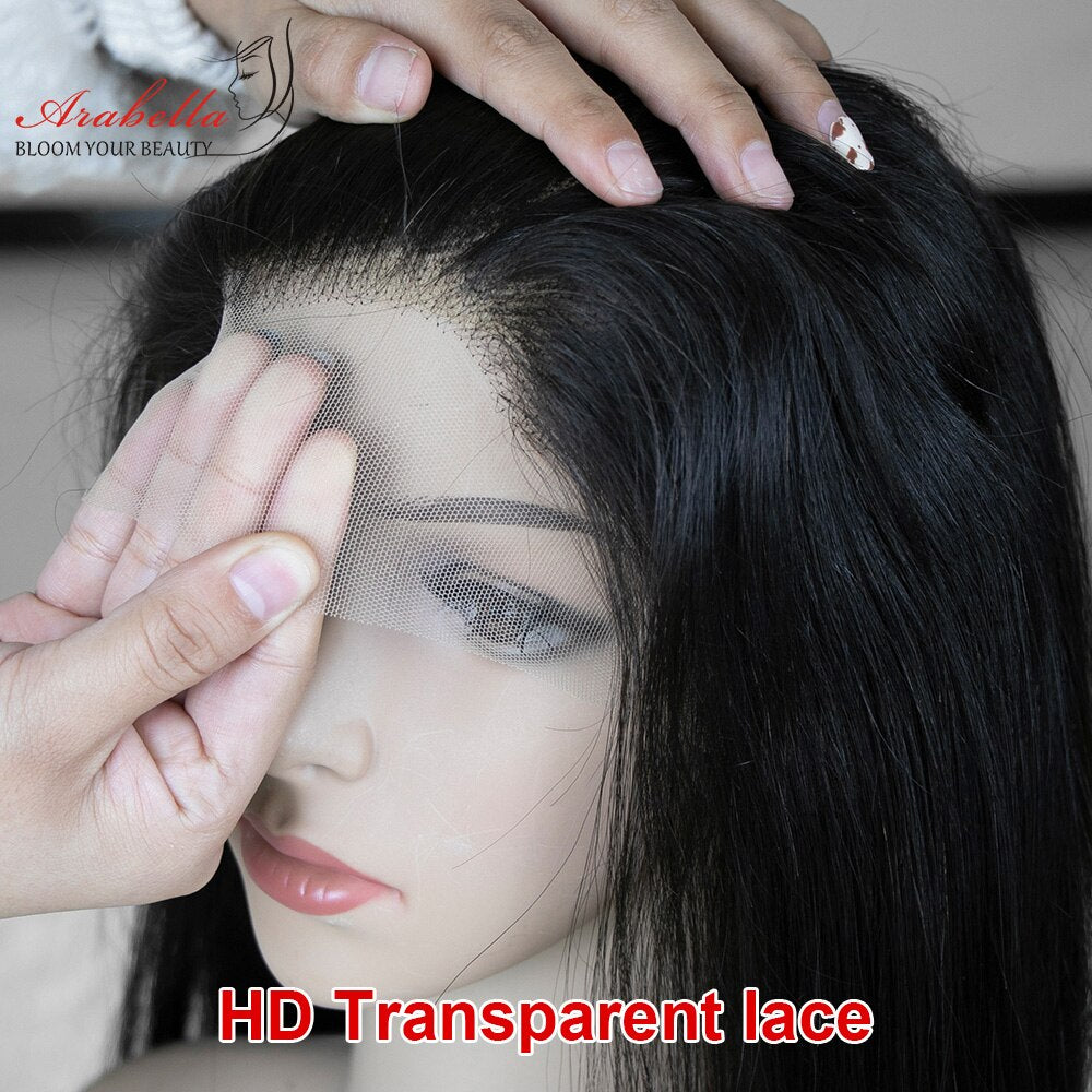 32 Inches Transparent Lace Frontal Wig Brazilian Straight Remy T Part Lace Front Wig With Baby Hair Pre Plucked Lace Closure Wig