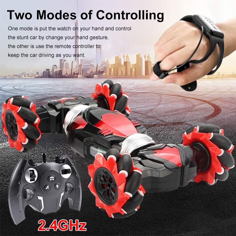 2.4GHz 4WD Radio Gesture Induction RC Car Remote Control Car Road Drift Vehicle Music Dancing Twist Stunt Car Gifts for Kids