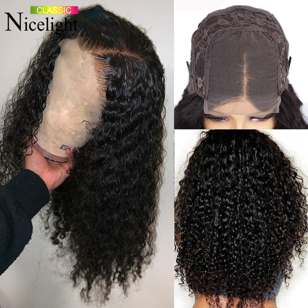 Water Wave 13x4 Transparent Lace Frontal Wigs Pre Plucked Peruvian Lace Closure Wigs For Women Curly Lace Front Human Hair Wig