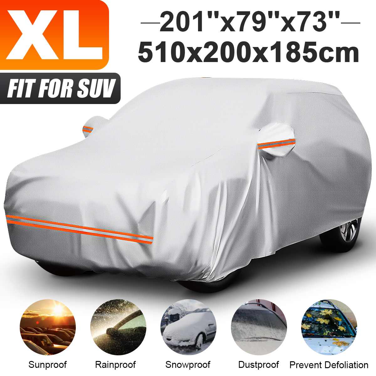 190T Universal SUV Full Car Cover Winter Snow Cover Waterproof Sun Shade Scratch Dustproof Cover For Hyundai/VW/Peugeot/BMW