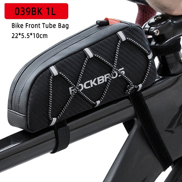 ROCKBROS Bike Bag Waterproof Reflective Front Top Frame Tube Bag Large Capacity Ultralight Bicycle Bag Cycling Pannier Bag 1L