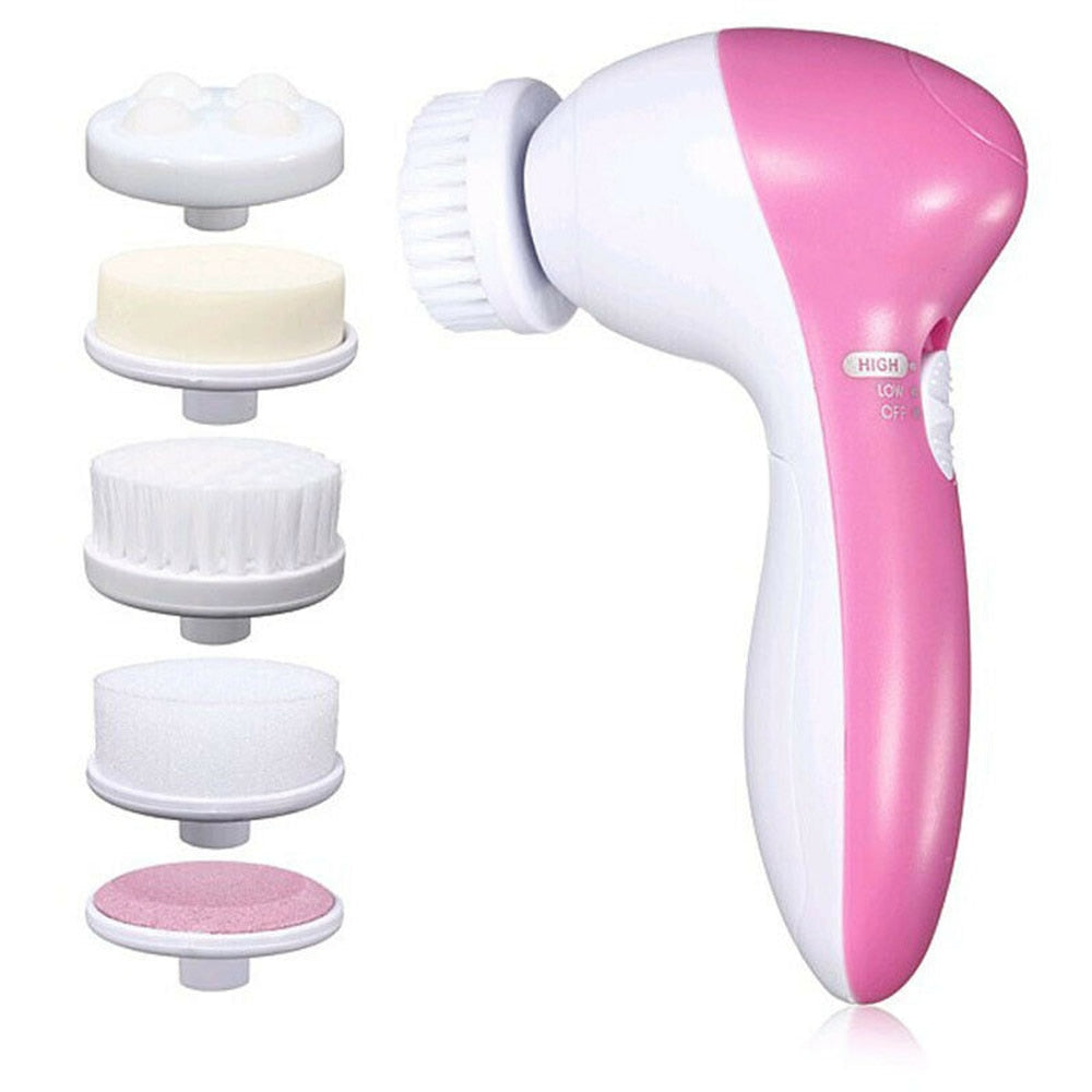 5-1 Multifunction Electric Face Facial Cleansing Brush Spa Skin Care Massage Skin Care Mahine Pore Cleaner Device