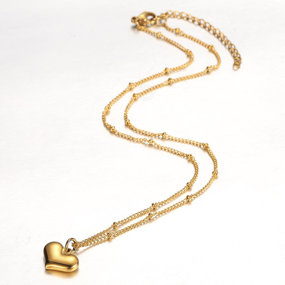 Trend Gold Color Love Heart Lock O Charm Pendant Necklace For Women Ladies New Design Jewelry Gift for her DS14A