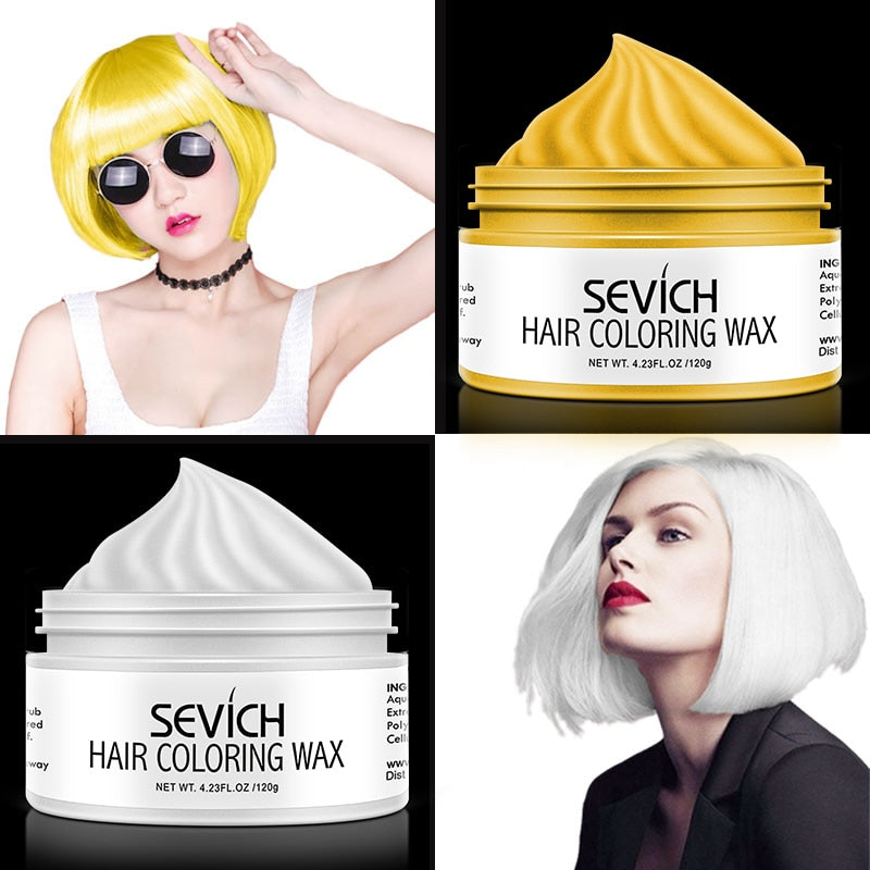 Sevich Temporary Hair Color Wax Salon Hair Coloring Styling Unisex Gray Disposable Dynamic Cake Party DIY Hairstyles 120g