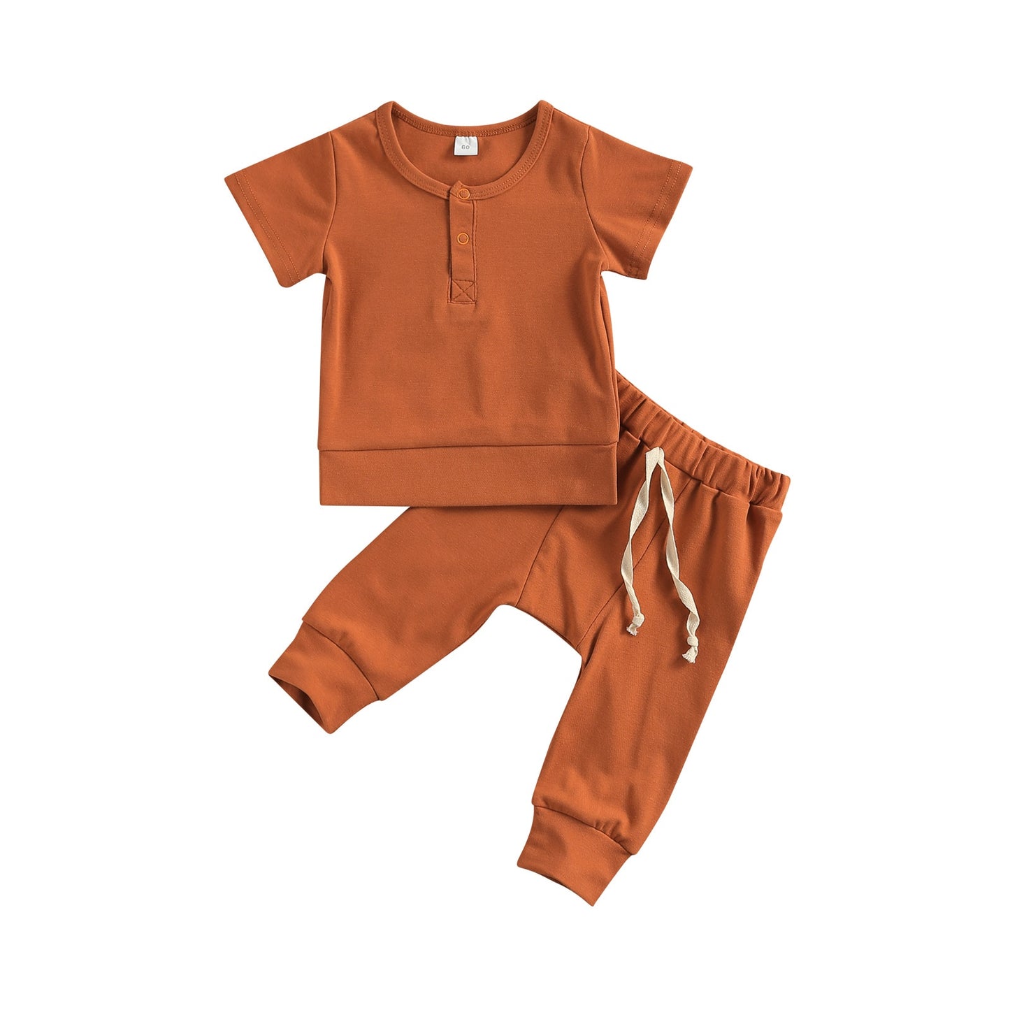 lioraitiin 0-18M Newborn Baby Girls 2Pcs Outfit Set Long Sleeve Solid Cotton Top Long  Pants 4Styels