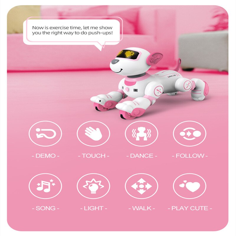 Robot Dog Remote Control Magic Pet Dog Toy Intelligent Touch Remote Control Stunt Walking Dancing Electric Pet Dog