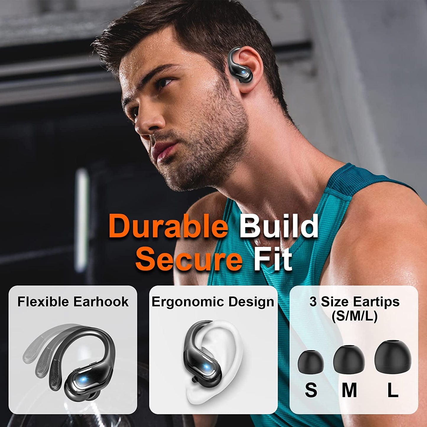 Weofly TWS Bluetooth Earphones 60H Playtime IPX7 Waterproof Wireless Headphones HiFi Stereo Sound LED Power Display Headset