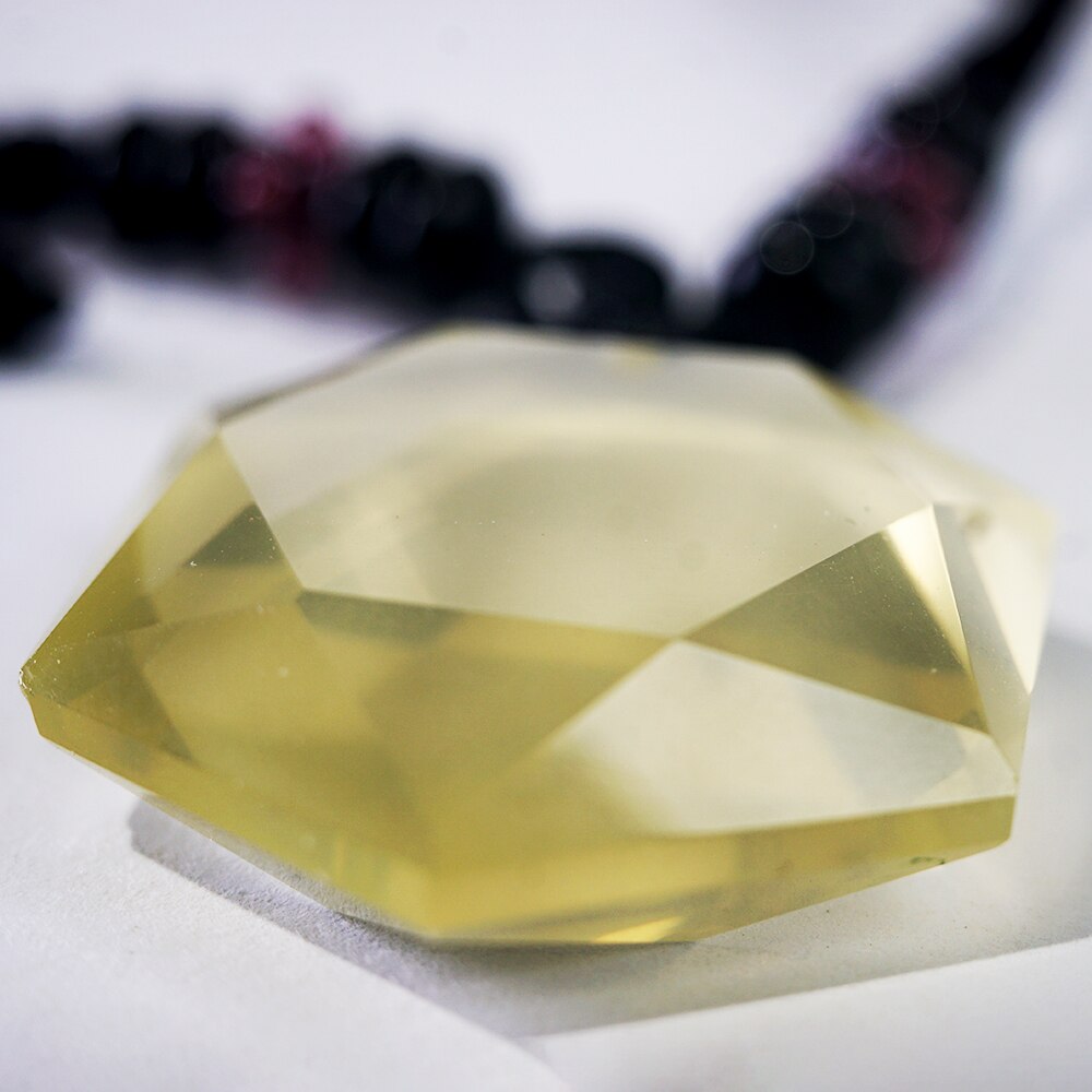 Natural Yellow Citrine Hexagram Six Pendant Citrine Gemstone Clear Bead Necklace 25mm Drop Shipping AAAAAA