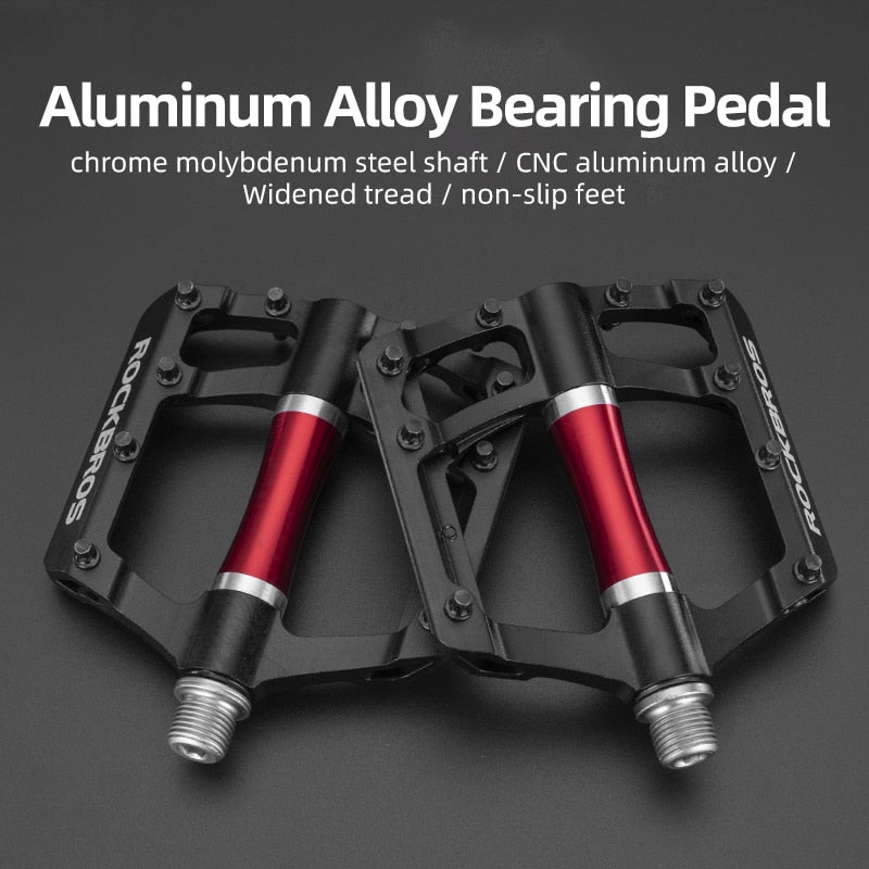 ROCKBROS Mountain Bike Bicycle Pedals Cycling Ultralight Aluminium Alloy 4 Bearings MTB Pedals Bicicleta Bike Pedals Flat BMX