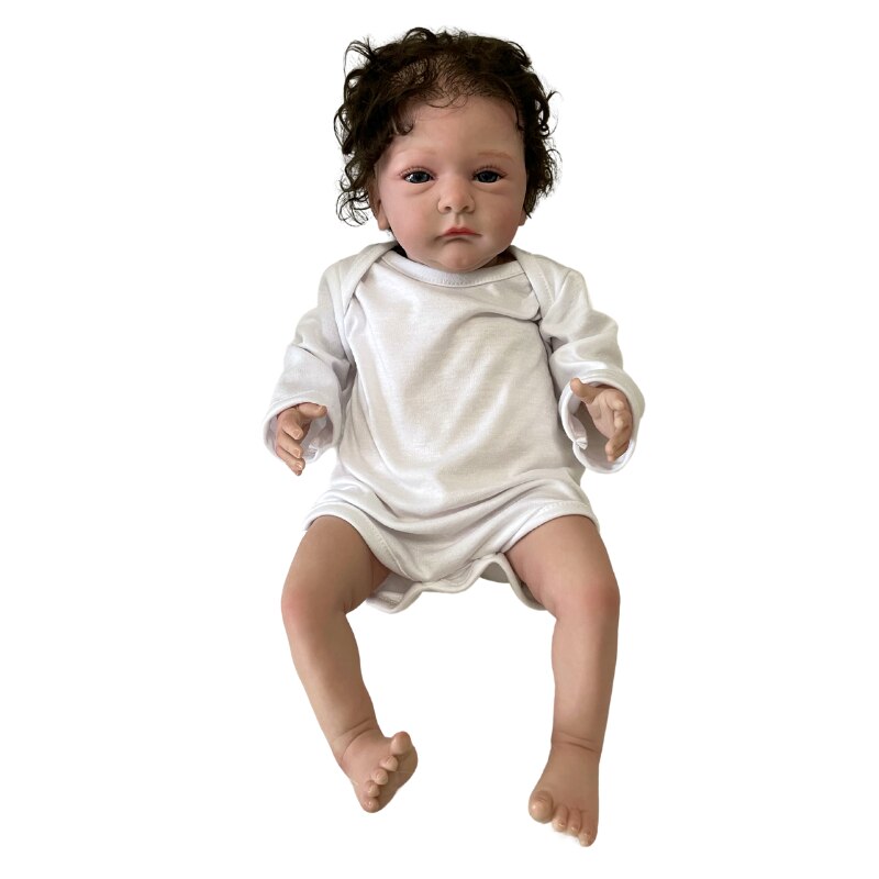 20 Inch 3D-Paint Skin Reborn Baby Doll Handmade High Quality Reborn Detailed Lifelike Hand-rooted Hair Doll Girls 19 Inch