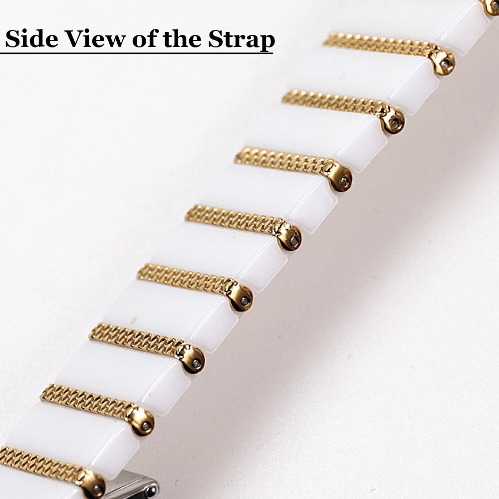 White Rose Gold Wristband for Watch Band 8 7 41mm 45mm Ultra 49mm High Quality Ceramic Strap for Iwatch Series 6 5 4 Se 40 44mm