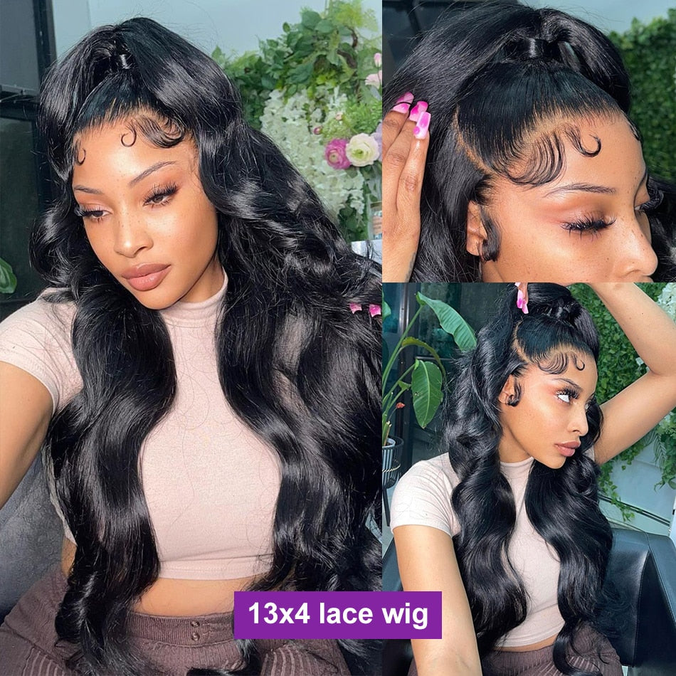 Body Wave 13x4 13x6 Hd Transparen Lace Front Wig 40 Inch Lace Frontal Wig Human Hair Wigs For Women Brazilian Hair Pre Plucked