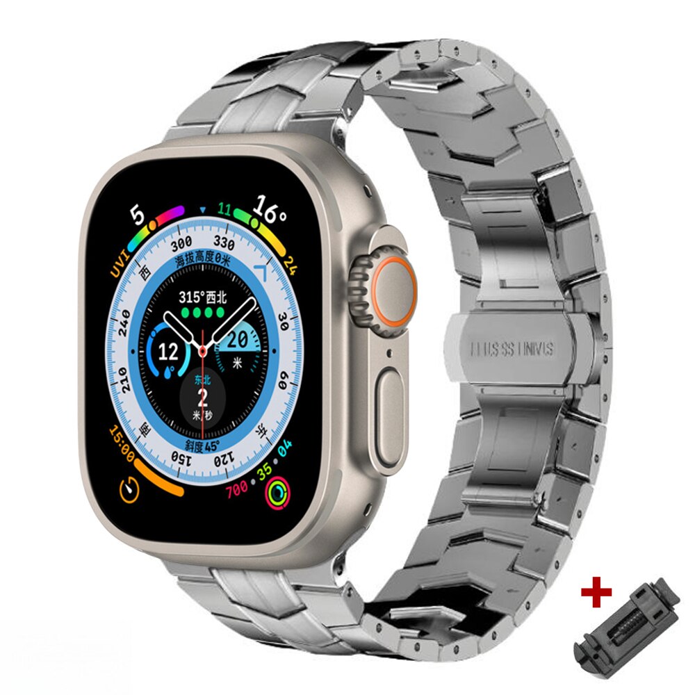 Luxury Titanium Band for Apple Watch Ultra 49mm 45mm 42 44mm 41 40mm Bracelet Correa for iWatch series 8 7 6 5 4 se Accessories