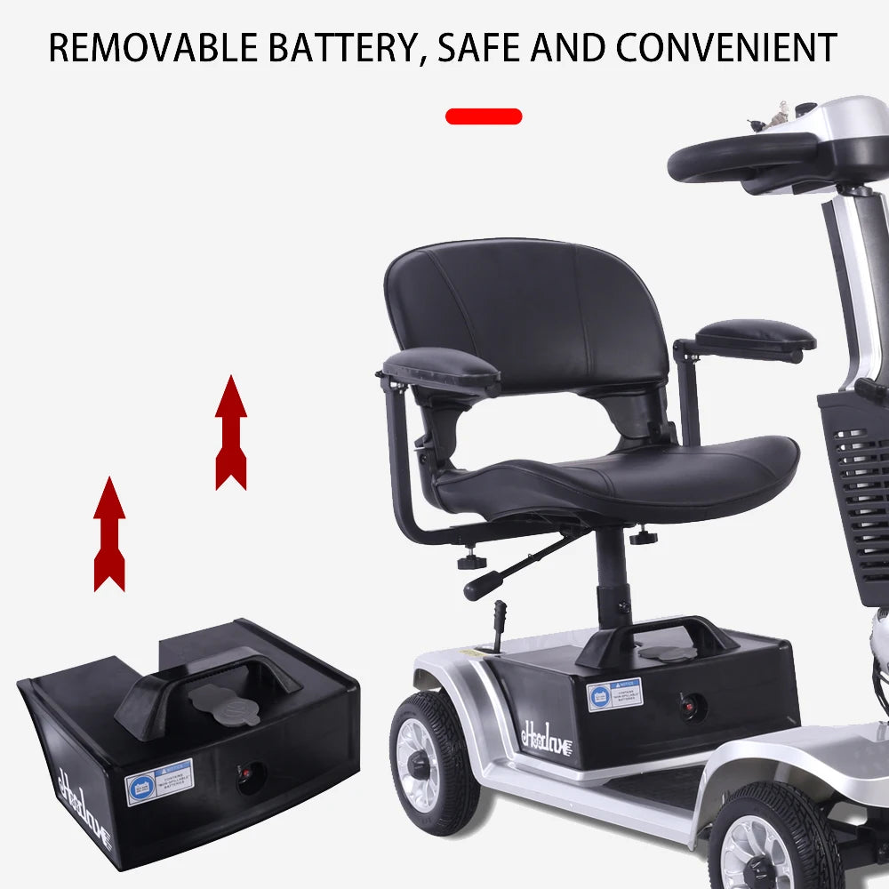 4 Wheels Handicapped Scooter Electric Mobility Scooter For Adult Elderly Disabled People Outdoor With Foldable Function