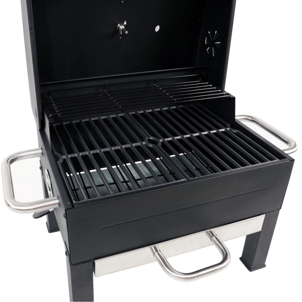 Expert Grill Premium Portable Charcoal Grill, Black and Stainless Steel,Easy Cleanup.