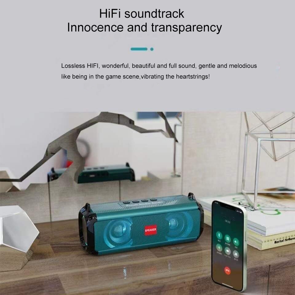 Portable Bluetooth Speaker with Hi Res Audio Extended Bass and Treble Wireless HiFi High Quality Super Volume Speakers