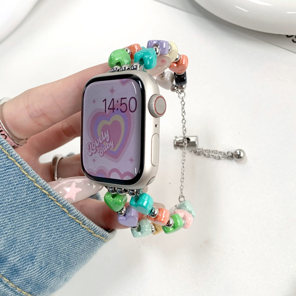 Colorful Woman Strap for Apple Watch Series 8 7 41mm 38mm 40mm Ultra 49mm 6 5 4 se 3 Star Bracelet for iwatch 42 44mm 45mm Band