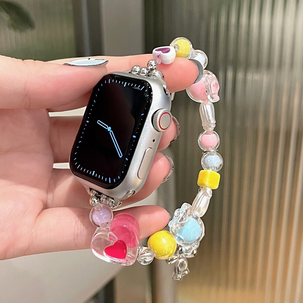 Cute Series Women Metal Strap for Apple Watch Band 40mm 42mm 41mm 44mm 45mm 38 49mm Jewelry Bracelet for Iwatch 8 7 6 5 4 Se 3 2