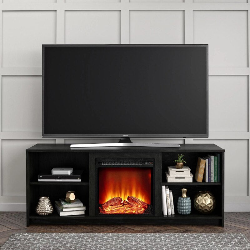 Mainstays Fireplace TV Stand for TVs up to 65&quot;, Espresso modern tv stand  tv cabinet living room furniture