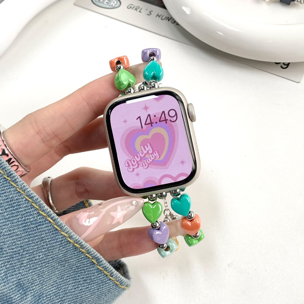 Colorful Woman Strap for Apple Watch Series 8 7 41mm 38mm 40mm Ultra 49mm 6 5 4 se 3 Star Bracelet for iwatch 42 44mm 45mm Band