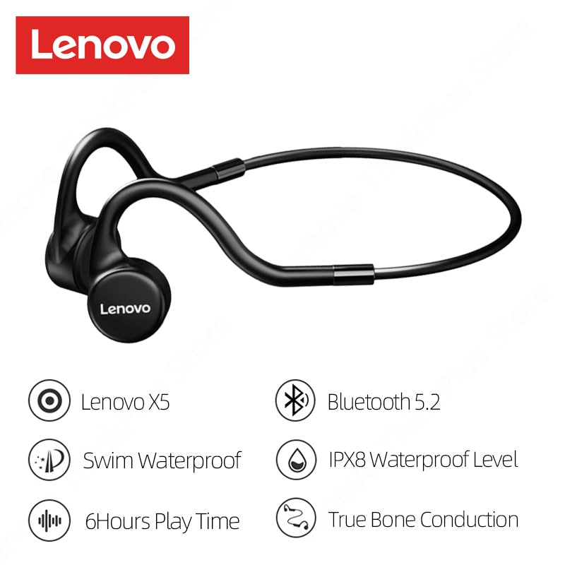 Lenovo Bone Conduction Earphones X3 Pro Bluetooth Hifi Ear-hook Wireless Headset with Mic Waterproof Earbud