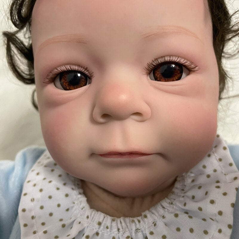 Bebe Reborn Felicia Ready Doll 3D Painted Advanced Painting Finished Cute Baby Girl with Rooted Hair High Quality Handmade Doll