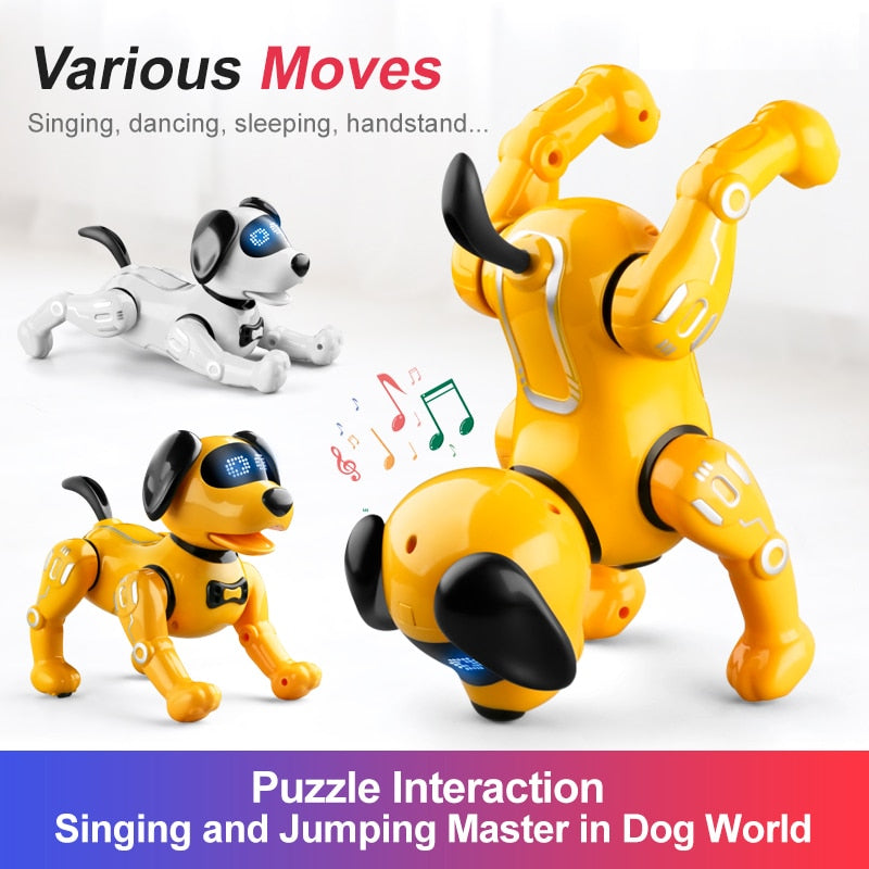 Funny RC Robot Electronic Dog Stunt Dog Voice Command Programmable Touch-sense Music Song Robot Dog for Children&#39;s Toys Gift