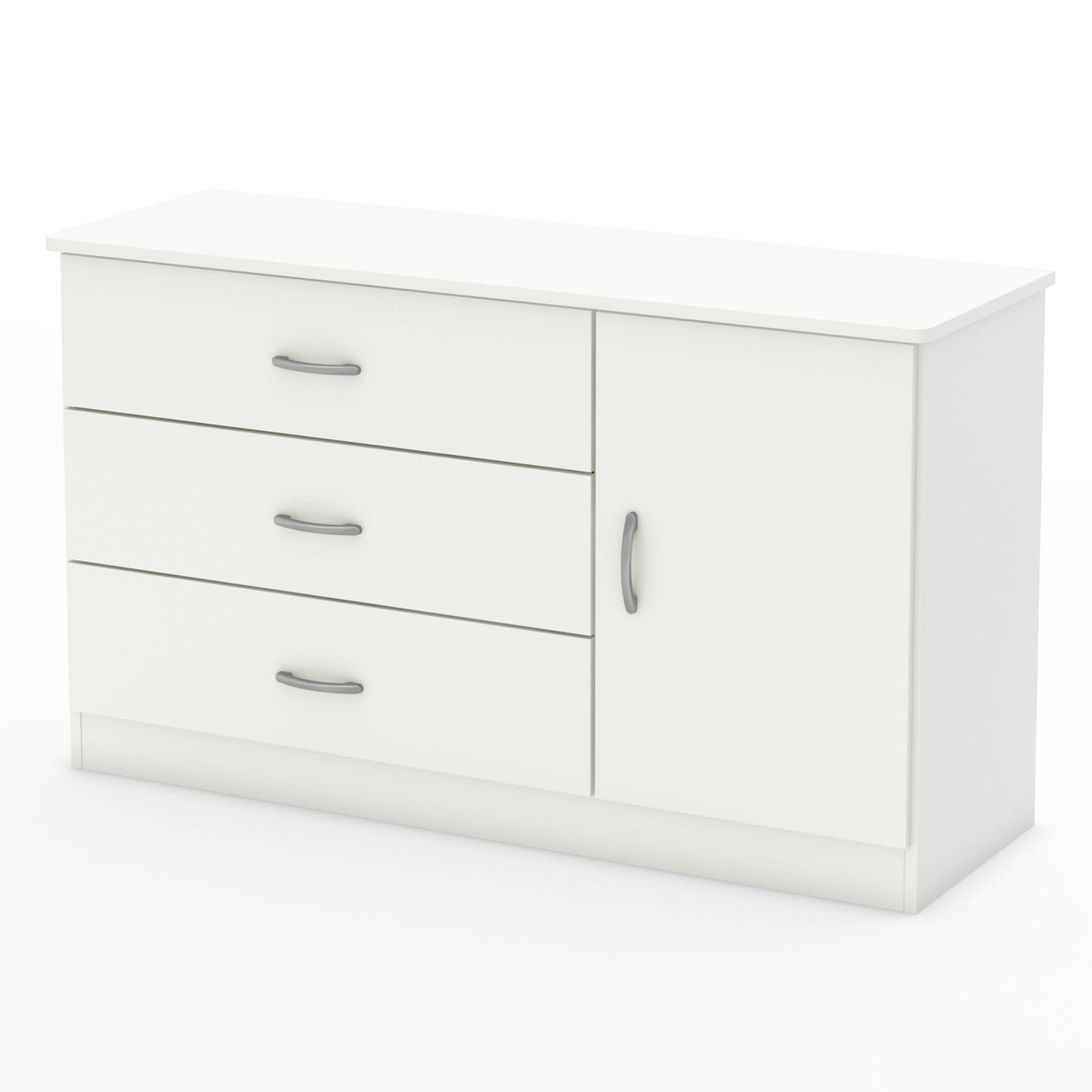 Smart Basics 3-Drawer Dresser with Door,Laminated Particleboard