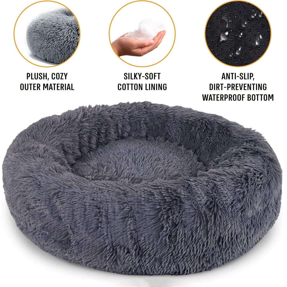 Removable Dog Bed Long Plush Cat Dog Beds for Small Large Dogs Cushion Sofa Winter Warm Pet Kennel Fluffy Sleeping Dogs Beds Mat