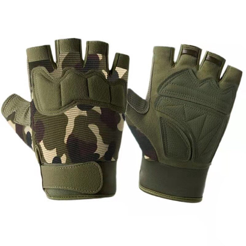 Military Army Shooting Fingerless Gloves Half Finger Men Tactical Gloves Anti-Slip Outdoor Sports Bicycle Riding Fitness Gloves