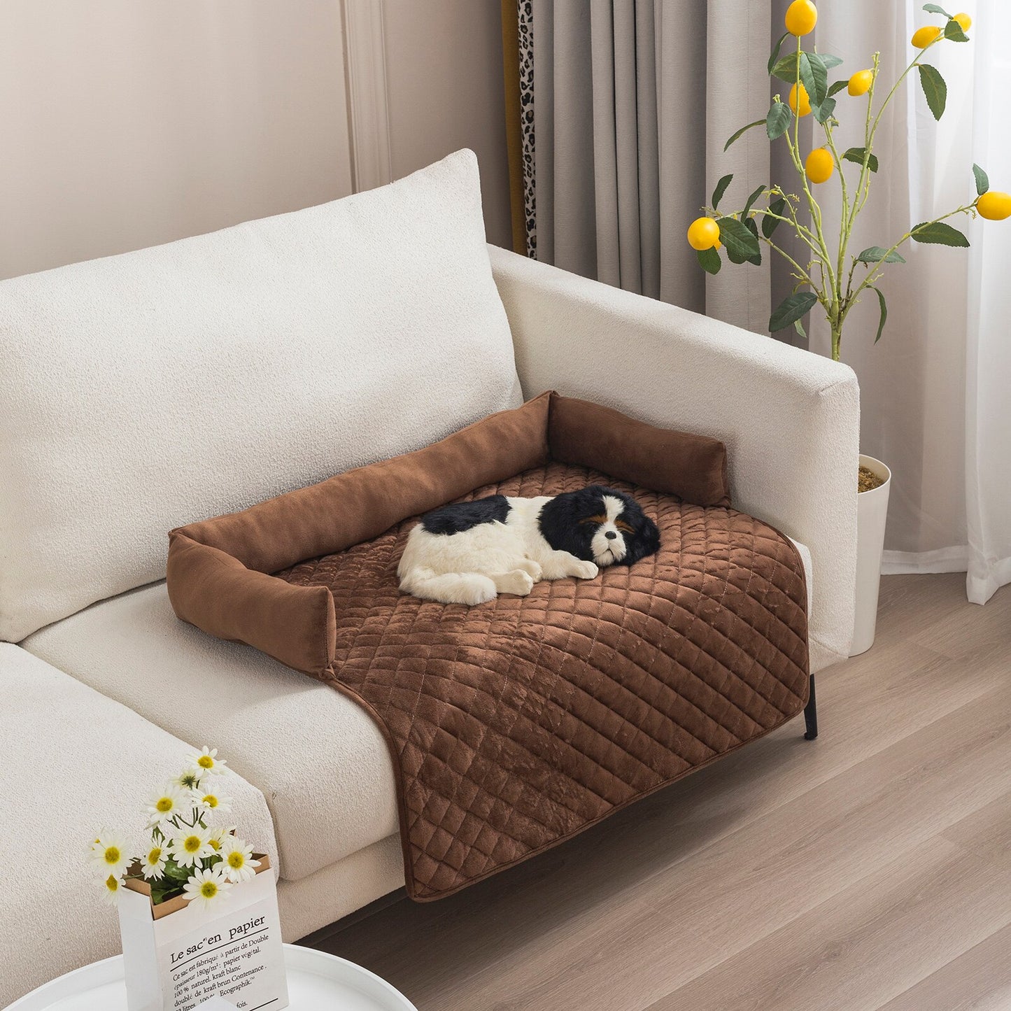 Dog Sofa Mat Dog Bed Plush Dog Pad Pet Sofa Cover Soft Warm Cat Pad Non-Slip Washable Dog Mattress Suitable for Pet Sleeping