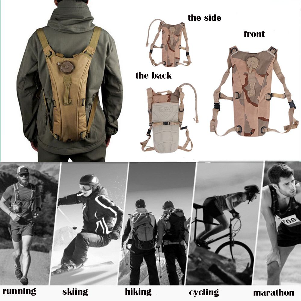 3L Outdoor Backpack with Water Bag Hunting Hiking Molle Waterproof Men Tactical Pouch Bag for Cycling Climbing Camping Travel