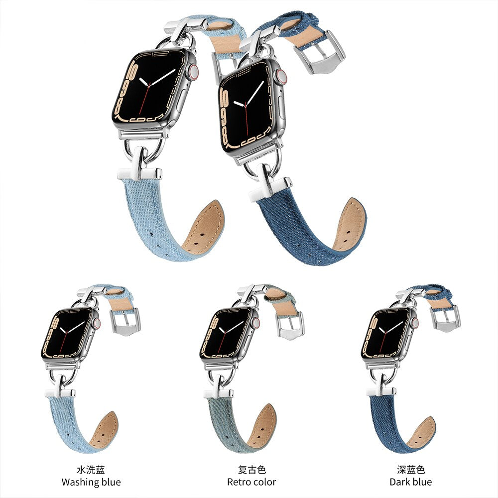 Cute Leather Strap for Apple Watch Band 40mm 41mm 44mm 45mm 49mm Cute Women Bracelet for Iwatch Ultra 8 7 6 5 4 Se 3 2 Wristband