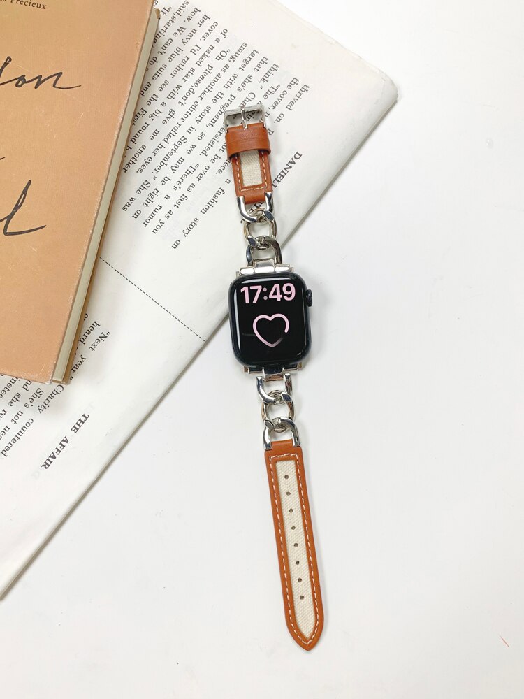 Women Strap for Apple Watch Ultra 49mm Leather Nylon Band 41 45mm 42 40mm Metal Bracelet for iWatch 8 7 se 6 5 4 38 44mm Correa