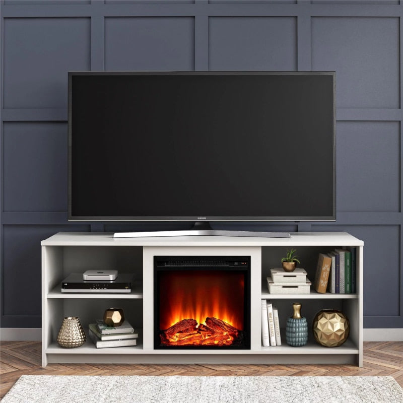 Mainstays Fireplace TV Stand for TVs up to 65&quot;, Espresso modern tv stand  tv cabinet living room furniture