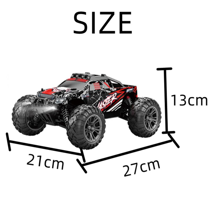 1: 16 4WD High Speed Racing Car With LED Lamp 45 Km/h Radio Remote Control Off Road Vehicle 2.4GHz Children&#39;s Toys