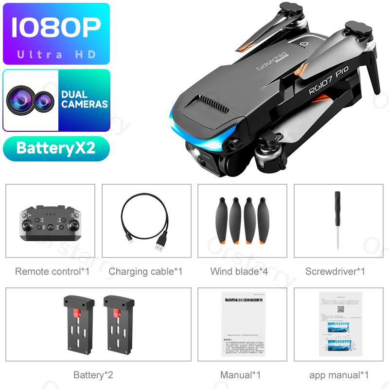 NEW RG107 Pro Drone 4K Three-sided Obstacle avoidance Professional Dual HD Camera FPV Aerial Photography Foldable Quadcopter