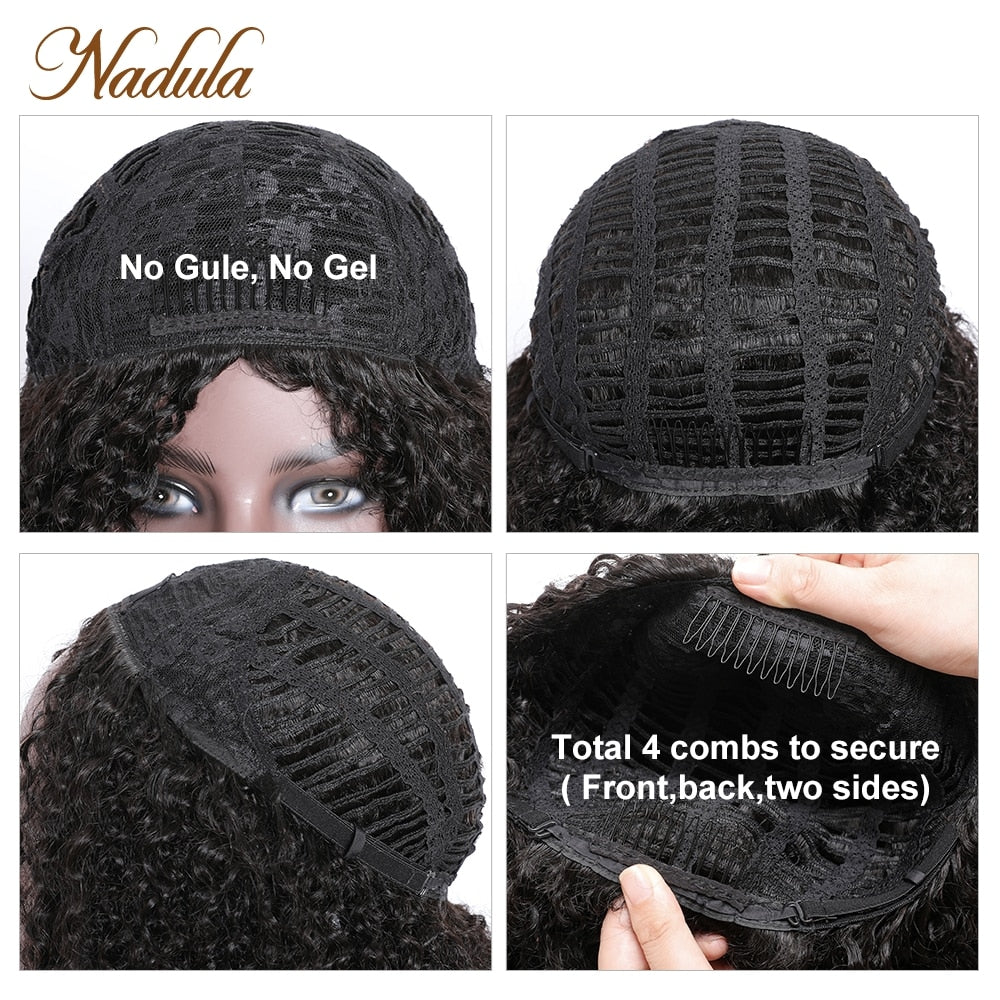 Kinky Curly Half Wig 12&quot;-26inch Long Human Hair Wig For Black Women Nadula Kinky Curly Headband Wig Affordable Natural Hair Wig